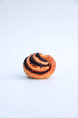 BABKA-A yeasted dough twisted together with chocolate into the perfect circle. Our in-store version is individual miniature chocolate babkas, but you can also buy a frozen loaf to bake at home!